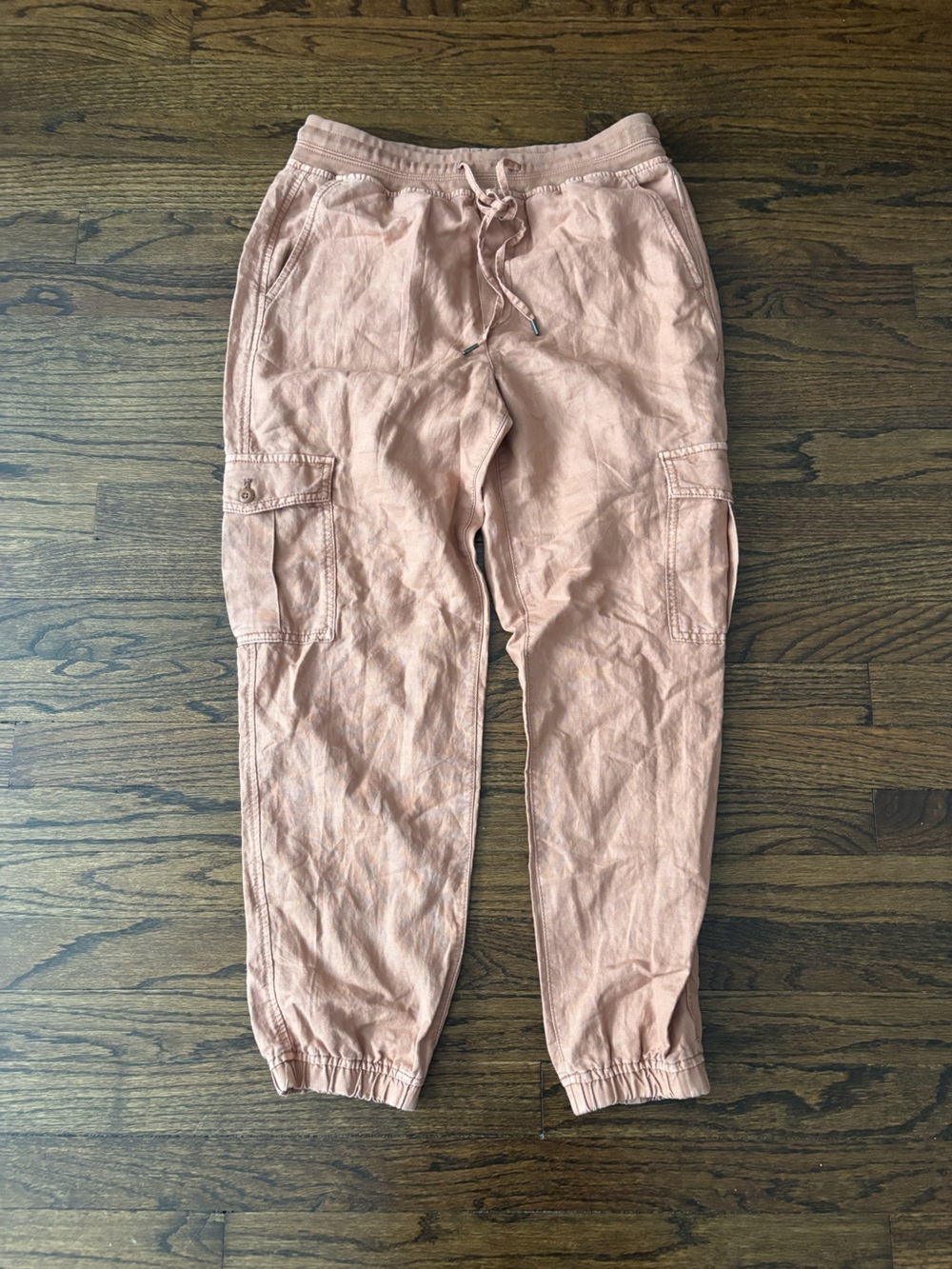 Gap Linen Cotton Coastal Jogger Style Ankle Cuff Pants Small